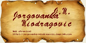 Jorgovanka Miodragović vizit kartica